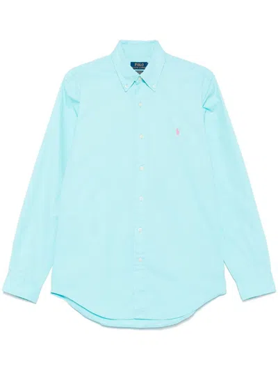 Polo Ralph Lauren Polo Pony Shirt In Cotton In Clear Blue