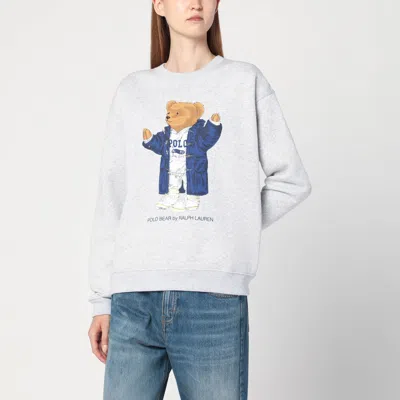 Polo Ralph Lauren Light Grey Polo Bear Sweatshirt In White