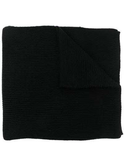 Polo Ralph Lauren Embroidered-logo Knitted Scarf In Schwarz