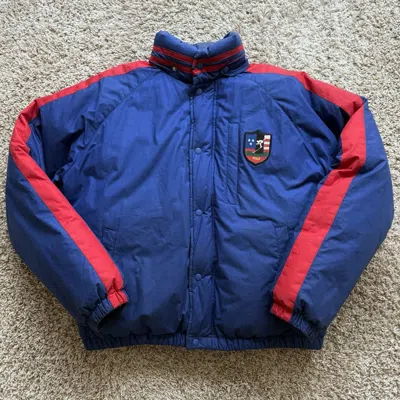Pre-owned Polo Ralph Lauren T Blue Jacket Puffer Suicide Skier Downhill