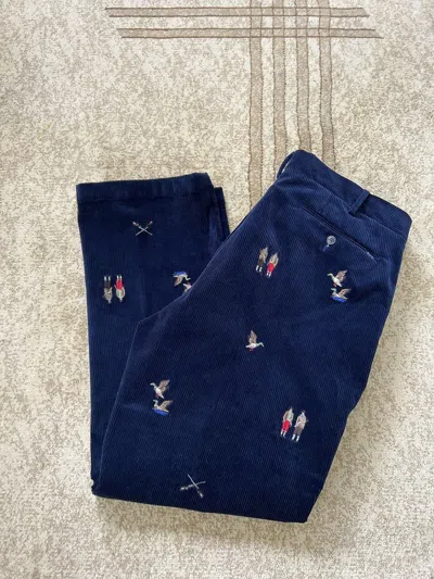 Pre-owned Polo Ralph Lauren T Corduroy Duck Hunting Pants In Blue