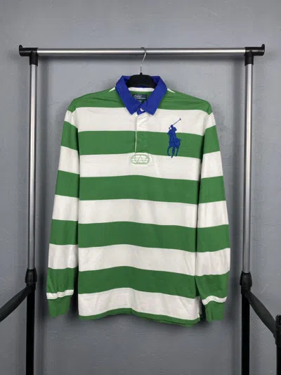 Pre-owned Polo Ralph Lauren T Vintage Mens Rugby Long Sleeve Polo Shirt (size Small) In Multi