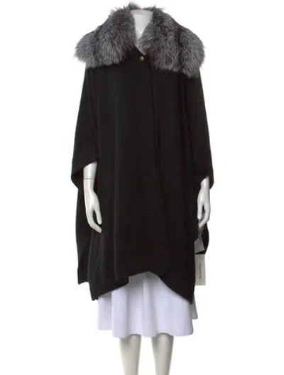 Pre-owned Pologeorgis Cashmere Open Front Sweater In Black