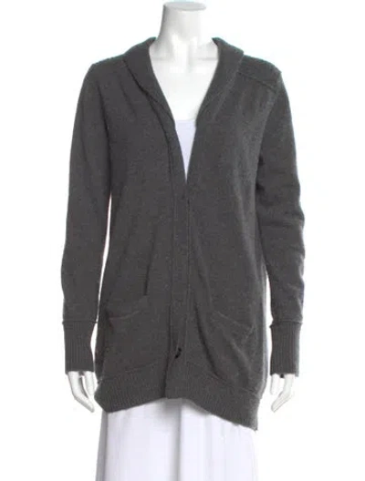 Pre-owned Pologeorgis Cashmere V-neck Sweater In Gray