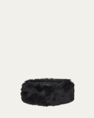 Pologeorgis Dyed Shearling Cashmere Blend Headband In Chocolate