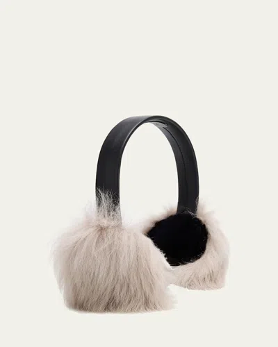 Pologeorgis Dyed Shearling Earmuffs In Beige