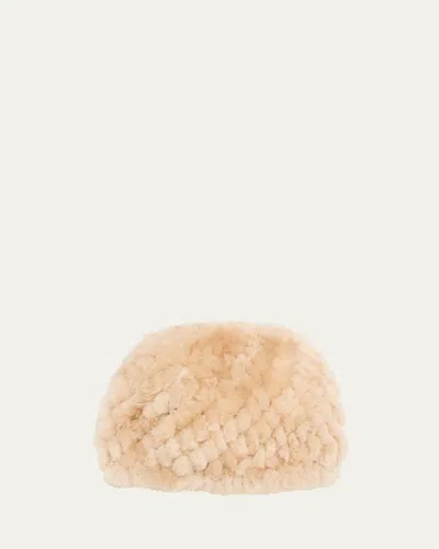 Pologeorgis Dyed Shearling Skully Hat In Seasame