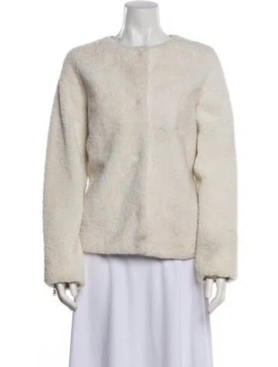 Pre-owned Pologeorgis Faux Fur Faux Fur Jacket In Neutral