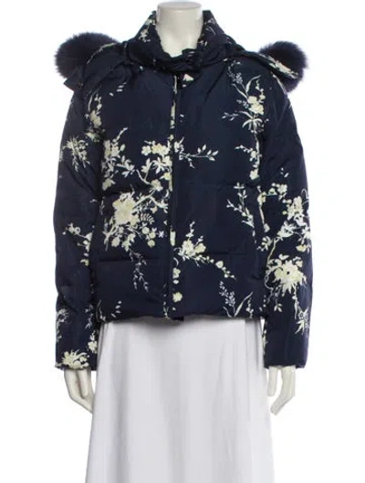 Pre-owned Pologeorgis Floral Print Evening Jacket In Blue