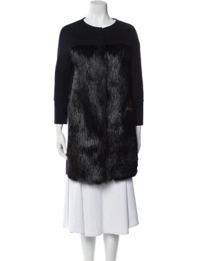 Pre-owned Pologeorgis Fox Fur Coat In Black