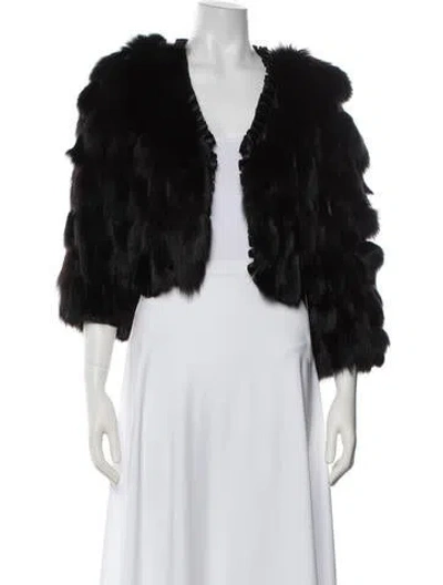 Pre-owned Pologeorgis Fox Fur Jacket In Black