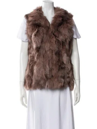 Pre-owned Pologeorgis Fox Fur Jacket In Brown