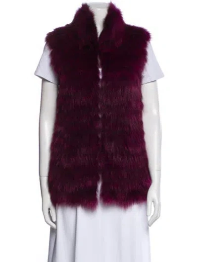 Pre-owned Pologeorgis Fox Fur Jacket In Burgundy