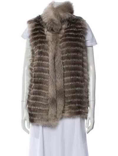 Pre-owned Pologeorgis Fox Fur Jacket W/ Tags In Gray