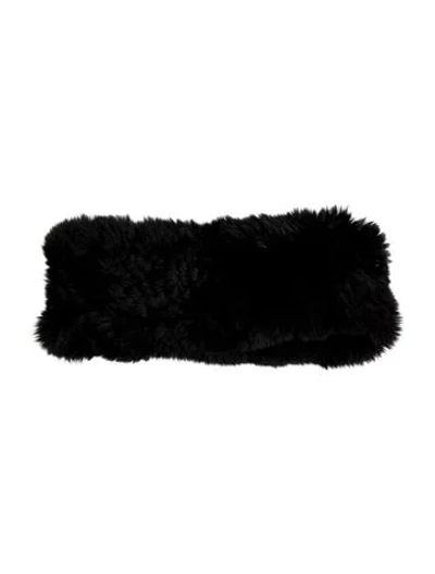 Pre-owned Pologeorgis Fur Headband In Black