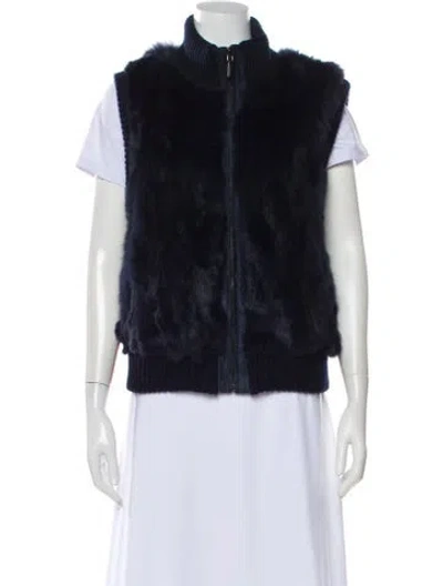 Pre-owned Pologeorgis Fur Jacket In Blue