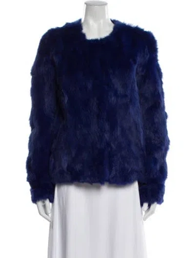 Pre-owned Pologeorgis Fur Jacket In Blue