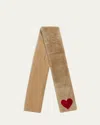 Pologeorgis Heart Lamb Shearling Scarf In Tannin Red