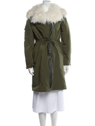 Pre-owned Pologeorgis Lamb Fur Fur Coat In Green