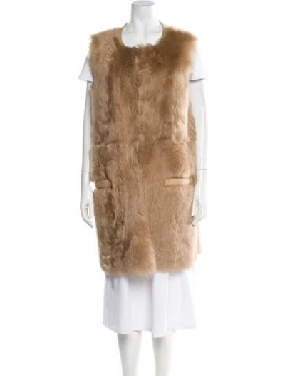 Pre-owned Pologeorgis Lamb Fur Fur Coat W/ Tags In Brown