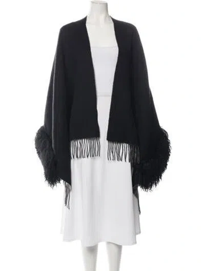 Pre-owned Pologeorgis Lamb Fur Shawl In Black/grey
