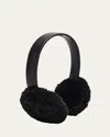 Pologeorgis Lamb Shearling Fur & Leather Earmuffs In Black