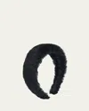 Pologeorgis Lamb Shearling Fur Headband In Black