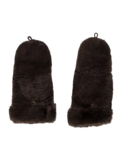 Pre-owned Pologeorgis Leather Mittens In Brown