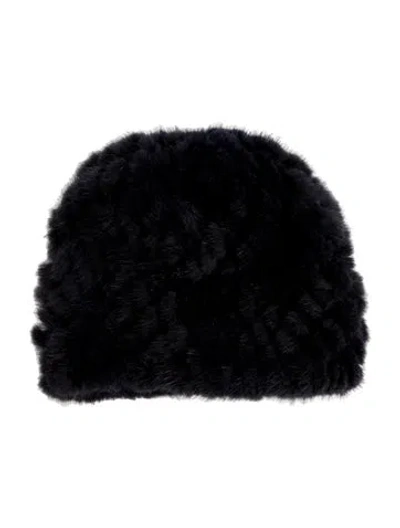 Pre-owned Pologeorgis Mink Knit Beanie In Blue