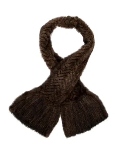 Pre-owned Pologeorgis Mink Scarf In Brown