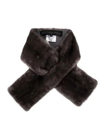 Pre-owned Pologeorgis Mink Scarf In Gray