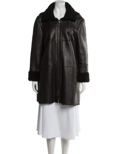 Pre-owned Pologeorgis Shearling Fur Coat In Brown