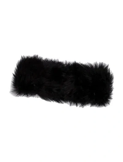 Pre-owned Pologeorgis Shearling Infinity Scarf In Black