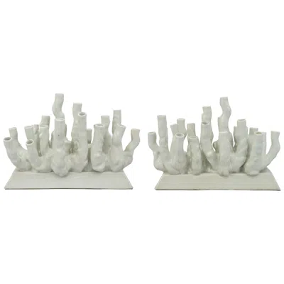 Pre-owned Pols Potten Coral Reef Porcelain Vases For A Summer House In Transparent