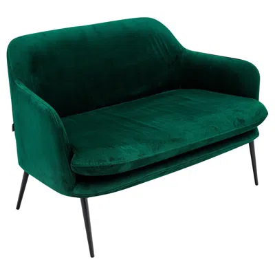 Pre-owned Pols Potten Emerald Velvet Settee By , Mid-century Modern, France In Green