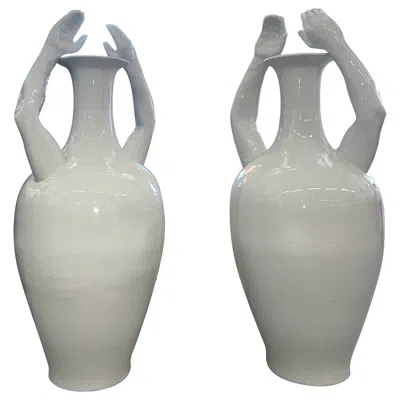Pre-owned Pols Potten Massive Hand Urns By  In Transparent