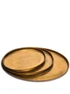 Pols Potten Oval-shape Set Of Three Platters In Gold