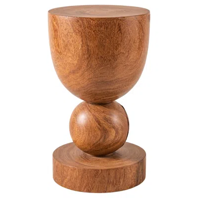 Pre-owned Pols Potten Stool Table, Fruitwood, Modern Design, Netherlands, 2010 In Brown