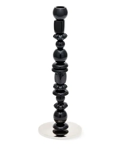 Polspotten Beads Candle Holder (34cm X 12cm) In Black