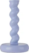 Polspotten Medium Twister Matte-finish Candle Holder In Light Blue