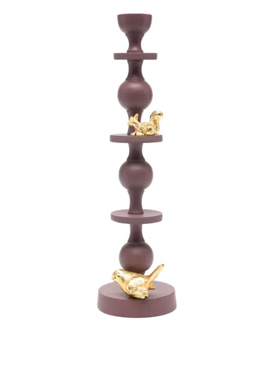 Polspotten Climbing Pole Candle Holder (h37cmxw10) In Brown