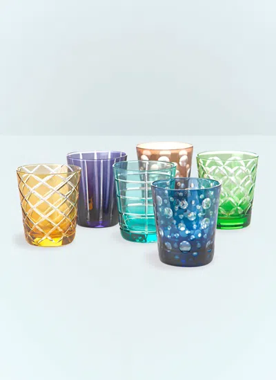 Polspotten Cuttings Set Of Six Tumblers In Multi