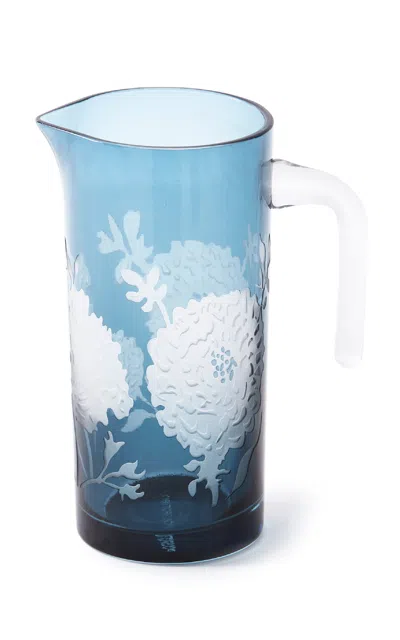 Polspotten Glass Pitcher In Blue