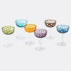 Polspotten Multicolour Peony Coupe Glass Set In Multicolor