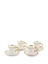 Polspotten Golden Finds Coffee Cups And Saucers (set Of Four) In Gold