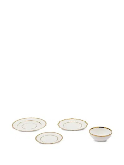 Polspotten Golden Finds Dinnerware (four-piece-set) In White