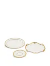 Polspotten Golden Finds Serving Set (set Of Three) In White