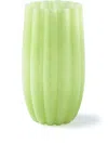 Polspotten Olive Green Large Melon Glass Vase In Green