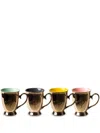 Polspotten Legacy Porcelain Mug (set Of Four) In Gold