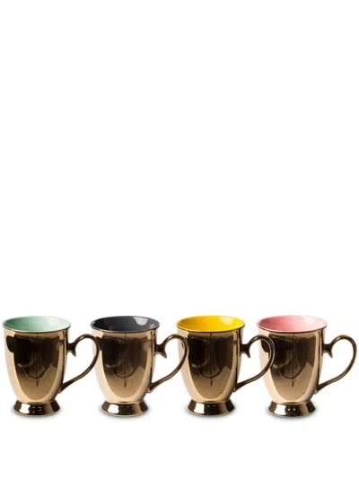 Polspotten Legacy Porcelain Mug (set Of Four) In Gold